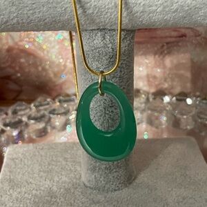 Elegant Green jade drop Pendant Necklace